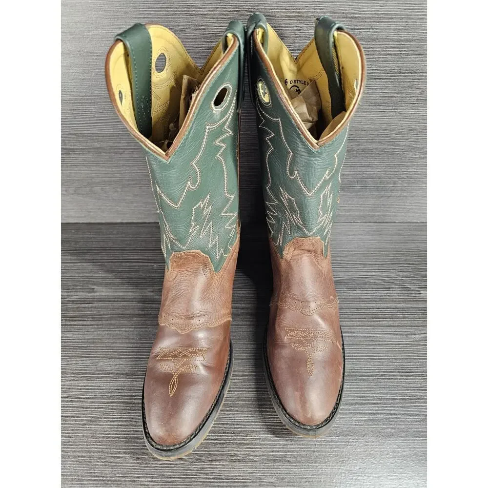 Double-H Boots Domestic Round Toe Western Buckaroo DH942 Trucker Soft Toe 6 D